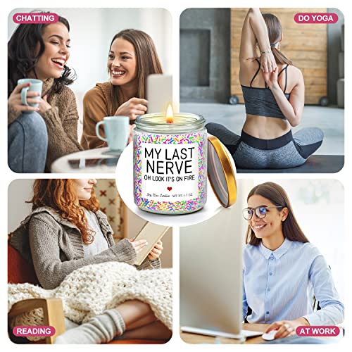 Birthday Gifts for Women My Last Nerve Candle Gifts for Women, Funny Gifts for Women Best Friends Gifts for Her, Him, Girlfriend, Mom, Sister