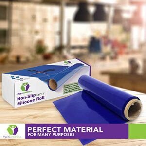 Mars Wellness Non Slip Silicone Grip Material Roll - Anti Slip Large Roll - 7.87" X 3' Feet - Cut to Size - Eating Aids, Baking, Crafts, Table, Counter, Drawer or Any Surface - Blue