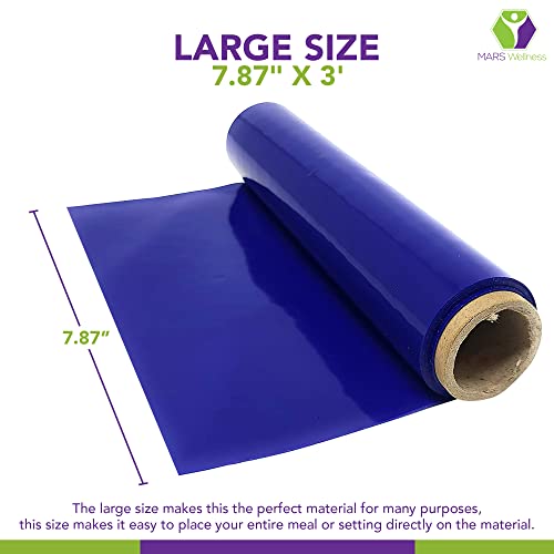 Mars Wellness Non Slip Silicone Grip Material Roll - Anti Slip Large Roll - 7.87" X 3' Feet - Cut to Size - Eating Aids, Baking, Crafts, Table, Counter, Drawer or Any Surface - Blue