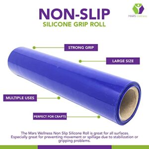 Mars Wellness Non Slip Silicone Grip Material Roll - Anti Slip Large Roll - 7.87" X 3' Feet - Cut to Size - Eating Aids, Baking, Crafts, Table, Counter, Drawer or Any Surface - Blue