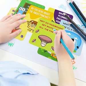 Lunch Box Jokes for Kids, 60PCS Cute Inspirational and Motivational Lunch Notes Jokes Cards for Kids Boys Girls Lunchbox (Q&A)