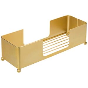 MyGift Modern Brass Tone Metal Tabletop Commercial Folded Paper Towel Holder Dispenser Tray