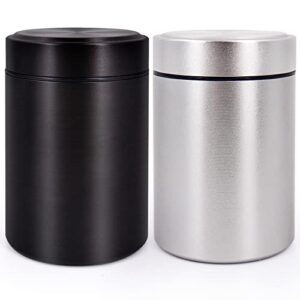 safedelux aluminum storage jar 2-pack portable multipurpose airtight container for spices, coffee & teas