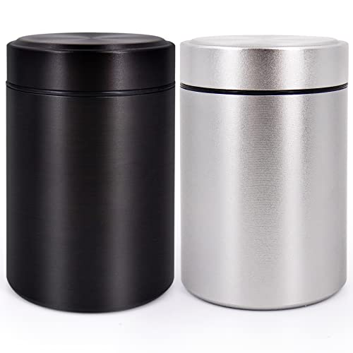 SafeDelux Aluminum Storage Jar 2-Pack Portable Multipurpose Airtight Container for Spices, Coffee & Teas