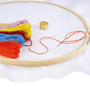 Pllieay 6 Pieces 6 Sizes Embroidery Hoops 4 inch to 10 inch Bamboo Circle Cross Stitch Hoop Rings for Craft Sewing