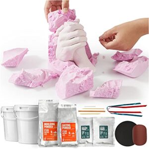 homebuddy hand casting kit with practice kit – keepsake hand mold kit couples, plaster hand mold casting kit, clay hand molding kit for family, alginate molding powder – unique gift for couples