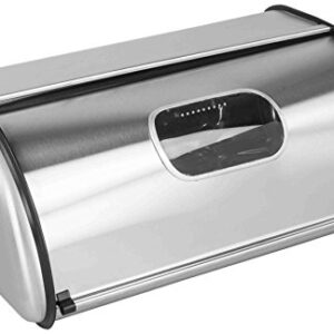 Home Basics Stainless Steel Bread Box, Silver