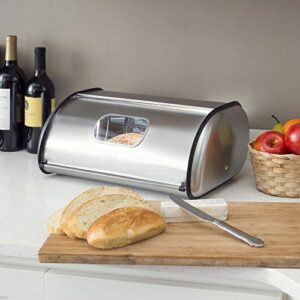 Home Basics Stainless Steel Bread Box, Silver