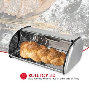 Home Basics Stainless Steel Bread Box, Silver