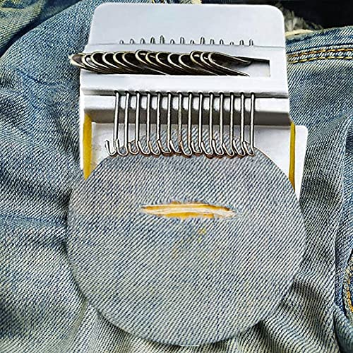 quirzx Darning Loom Speedweve Type Weave Tool, 14 Hooks Convenient Small Weaving Loom Kit for Beginners Quickly Mending Jeans, Repair Holes, DIY Beautiful Weaving Arts on Clothes Socks