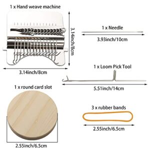 quirzx Darning Loom Speedweve Type Weave Tool, 14 Hooks Convenient Small Weaving Loom Kit for Beginners Quickly Mending Jeans, Repair Holes, DIY Beautiful Weaving Arts on Clothes Socks