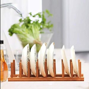 Ahyuan Dish Drying Rack Bamboo Dish Rack Pure Natural Bamboo Wooden Dishes Drainer for Cutting Board Baking Pan Plate Bowl Mug Cup Pot Lid Organizer Rack (2)