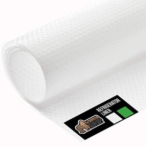 gorilla grip refrigerator shelf liner, large waterproof roll, non adhesive, trim to fit, easy clean, 60 inch x 13 inches, durable kitchen fridge mat pad for fruit and vegetable drawers, fridges