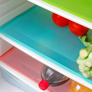 8 pcs refrigerator liners, washable mats covers pads,home kitchen gadgets accessories organization for top freezer glass shelf wire shelving cupboard cabinet drawers 4blue+2green+2red