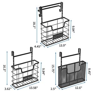 KOSTBAR Over The Cabinet Door Organizer, Cutting Board Organizer With Towel Rack, Wall Mount Storage Basket, Kitchen Cabinet Organizer For Baking Sheet, Cookie Sheet, Plastic Wrap 3 Pack