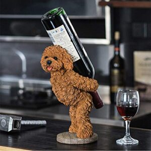 Yooce Puppy Dog Wine Holder Statue Tabletop Wine Rack