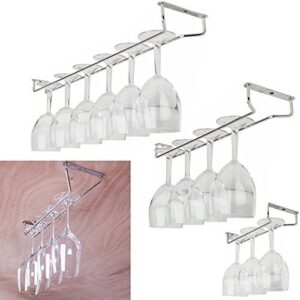 fangfang stainless steel wine glass hanger rack, wall mounted wine rack,under cabinet stemware rack (21 inch)