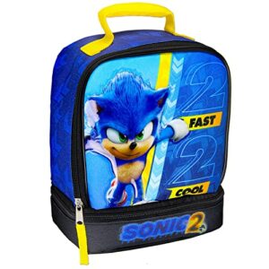 sonic the hedgehog 2 fast 2 cool dual compartment insulated lunch box
