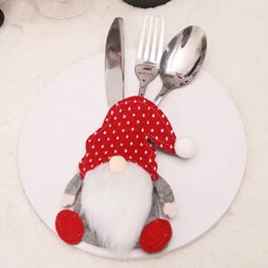 Hemoton Gnome Tableware Utensil Holders: Fabric Cutlery Pouch Cover Holiday Knives Forks Bag Decorative Dinner Table Centerpiece For Holiday Party Supplies 12pcs