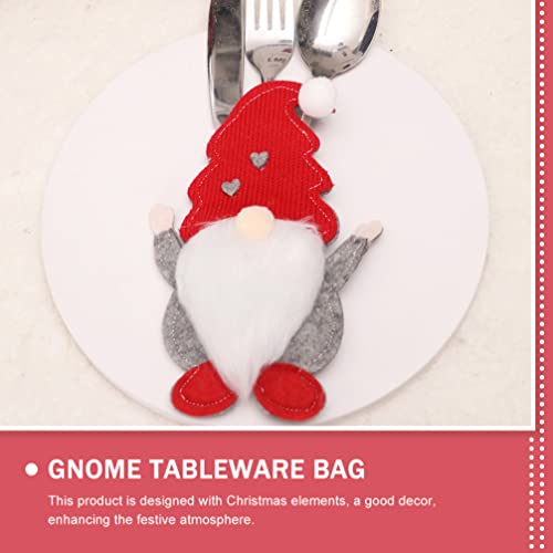 Hemoton Gnome Tableware Utensil Holders: Fabric Cutlery Pouch Cover Holiday Knives Forks Bag Decorative Dinner Table Centerpiece For Holiday Party Supplies 12pcs