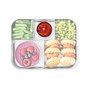LunchBots 1.5oz Leak Proof Dips Condiment Containers - Set of 3 (1.5 oz) - Spill Proof in Bags and Bento Boxes - Food Grade Stainless Steel and Silicone Lids - Dishwasher Safe - Floral Set