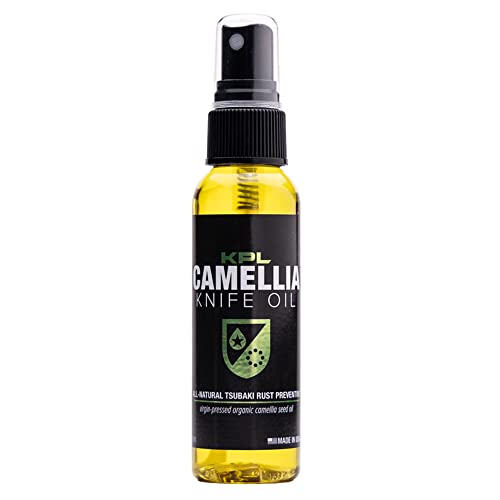 Knife Pivot Lube Camellia Knife Oil for Blades, Natural Camellia Seed Oil for Carbon Steel Knives, Pure Tsubaki Oil, Knife Honing Oil for Cleaning, Knife Oil Lubricant for Blade Care 60ml Spray Bottle