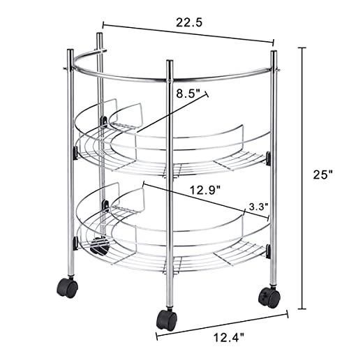 L&H Unico Under The Sink Organizer Pedestal Storage Rack Stand with 2 Tier Shelves Hand Towel Bar for Bathroom Kitchen,Stainless Steel,Chrome