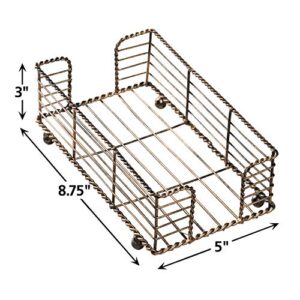 Hoffmaster BSK2112 Wire Guest Towel Basket, 8.75" x 5" x 3", Bronze