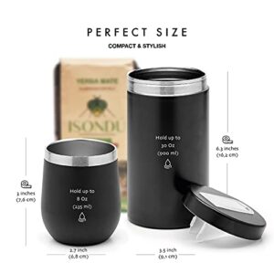 BALIBETOV Mate Cup and Canister Set - 304 Stainless Steel Mate Gourd and Kitchen Canisters with Pouring Lids for Easy Filling - Practical Canister for Any Food Such Rice, Flour, Coffee or Sugar