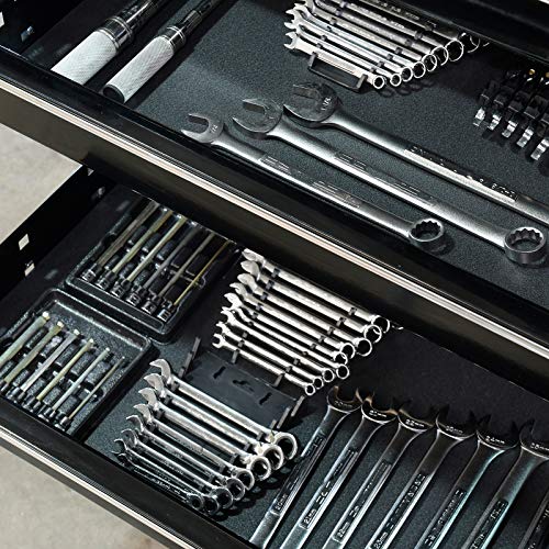 ToolTex Heavy-Duty No-Slip Tool Box Liner & Garage Drawer Liner - Black 24" x 20', Anti-Crinkle Mat Protects Drawers & Keeps Tools in Place,10BKS-080-24C20