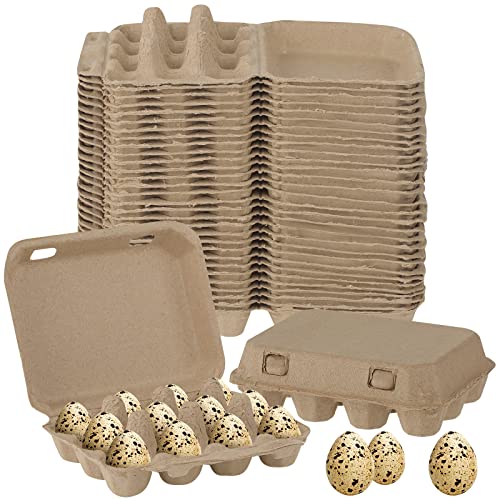 60 Pieces Quail Egg Cartons Paper Pulp Egg Basket 3 x 4 Square Dozen Egg Crates Blank Cardboard Quail Egg Holder Container Reusable Egg Storage Tray for Home Family Kitchen Refrigerator Farmhouse