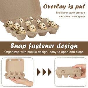 60 Pieces Quail Egg Cartons Paper Pulp Egg Basket 3 x 4 Square Dozen Egg Crates Blank Cardboard Quail Egg Holder Container Reusable Egg Storage Tray for Home Family Kitchen Refrigerator Farmhouse