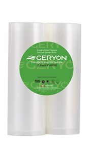 geryon vacuum sealer rolls,2 packs 8″ x 50′ food vacuum sealer bags rolls for food preservation work with all geryon food sealer machine