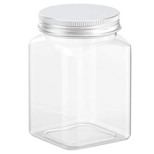 24 ounce clear plastic jars storage containers with lids for kitchen & household storage airtight container 3 pcs