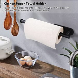 Ablink Paper Towel Holder Under Cabinet, Paper Towel Rack Adhesive and Wall Mounted, Paper Towel Mount 13 Inches 304 Stainless Steel for Kitchen and Bathroom