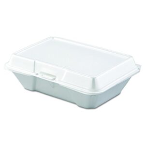dart 205ht1 carryout food container, foam, 1-comp, 9 3/10 x 6 2/5 x 2 9/10 (case of 200)