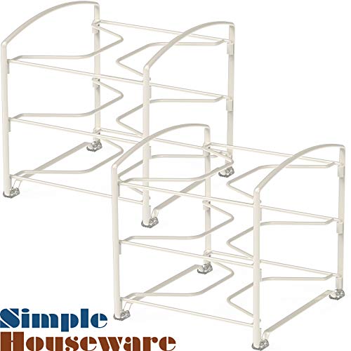 SimpleHouseware Kitchen Box Organizer Wrap Rack Foil Holder, White, Set of 2