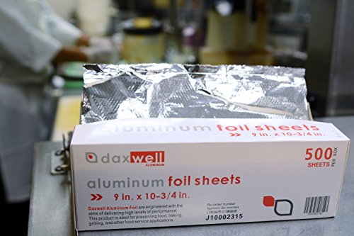 Daxwell Aluminum Foil Interfolded Pop-Up Sheets, 9" x 10.75", J10002315B (Box of 500)