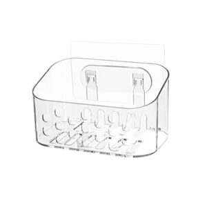 Ettori Sponge Holder Sink Caddy, Plastic Kitchen Sink Organizer Clear Sponge Holder for Kitchen Sink, Bathroom- No Drilling