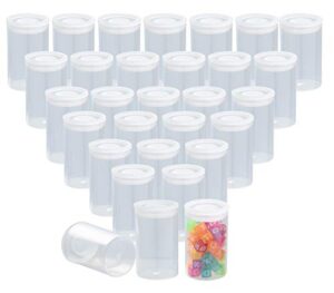 film canisters with caps – 30-count 35mm clear film canisters, transparent storage containers for small accessories