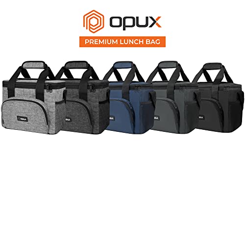 OPUX Insulated Collapsible Soft Cooler 9 Quart | Lunch Bag for Men, Small Travel Cooler for Camping, Family, BBQ, Picnic, Beach, Car, Soft-Sided Leakproof Lunch Box for Work | Fits 16 Cans (Charcoal)