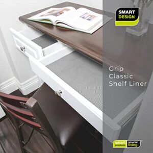 Smart Design Classic Grip Shelf Liner - 12 Inch x 60 Feet Total (Set of 6 Rolls) - Non Adhesive, Strong Grip Bottom, Easy Clean Kitchen Drawer, Cabinet Cupboard Dresser Cover, Non Slip - Graphite Gray