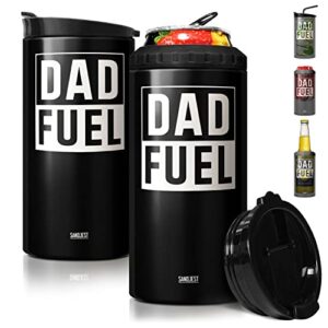 sandjest 4-in-1 dad tumbler gifts for dad from daughter son – 12oz dad fuel can cooler tumblers travel mug cup – stainless steel insulated cans coozie christmas, birthday, father’s day gift for daddy