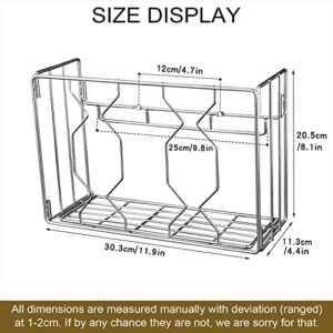 YQh Wall Mount Kitchen Wrap Organizer Rack, Kitchen Wrap Organizer Rack, Mounts to Solid Cabinet Doors or Walls, Tall Basket Door Mount Cabinet Organizer