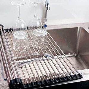LLygezze Stainless Steel Roll-up Drying Rack Over The Sink Rack 17.5"x13"