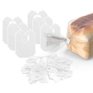 disposable white plastic bread clips 7/8 x 1 1/8 inches keep your food fresh after opening by mt products (100 pieces)