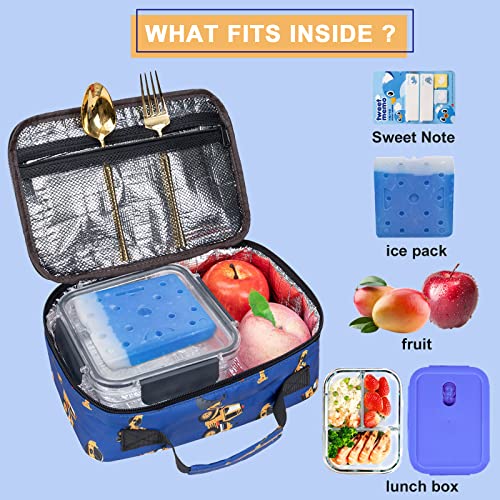 Lunch Box Kids Boys Insulated Lunch Cooler Bag Reusable Lunch Tote Kit for School Travel (Engineering Car Blue)