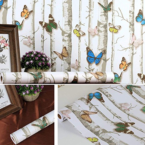 LIFAVOVY Peel and Stick Wallpaper Removable Sticker Wall Paper Decorative Colorful Butterfly Self Adhesive Shelf Liner Roll 17. 7 INCH x 32.8 FT