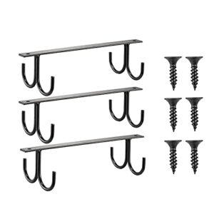trusber mug holder under shelf coffee cups organizer under cabinet 3 pack cups mugs rack with hooks 12 hanging hooks for mugs,coffee glass cups