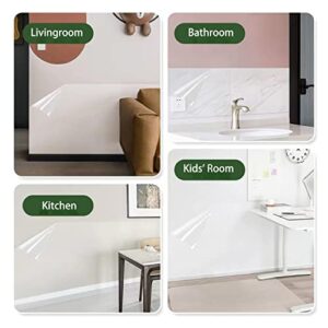 CHANMOL Clear Peel and Stick Wallpaper, Self-Adhesive Wallpaper Wall Protector, Oil Proof Waterproof Contact Paper for Kitchen Cabinets, Whiteboard, Shelf Drawer Liner (15.7" x 118")